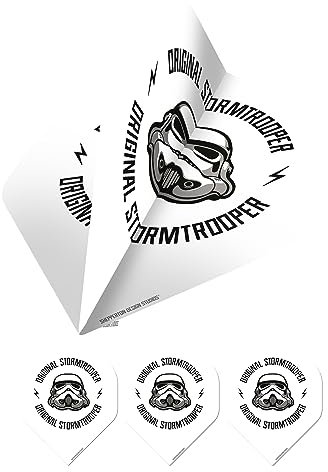 Shepperton Design Studios Original Stormtrooper Offiziell lizenzierte Dart-Flights, Standard-No2-Form, 100 Mikron, weißer Stormtrooper-Helm, 1 Set mit 3 Flights (F4152)