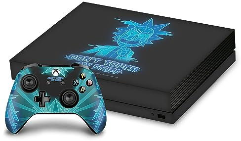 Head Case Designs Offizielle Rick and Morty Fass Meine Sachen Nicht An Grafiken Vinyl Haut Gaming Aufkleber Abziehbild Abdeckung kompatibel mit Xbox One X Console and Controller Bundle