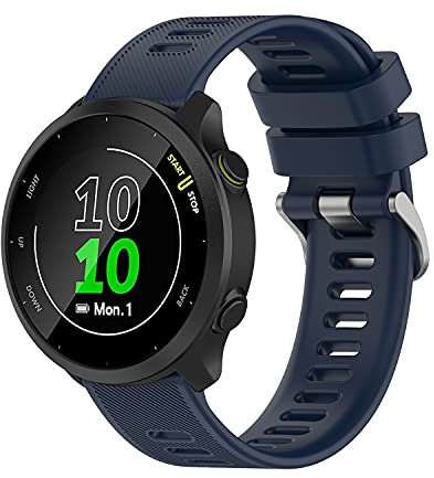 Wownadu Cinturino Compatibile con Garmin Forerunner 55/158 / 245/165 / 645, 20mm Cinturino Universale Ricambio, Regolabile Cinturini Sportivo Blu marino (nessun Tracker)