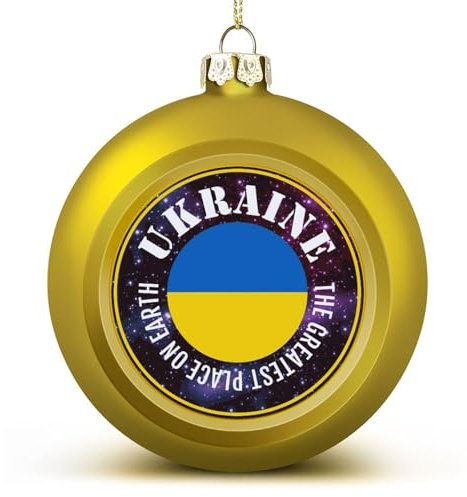 Ukraine Weihnachtskugel Ornament – Ukraine Flagge Ball Ornamente Nationen Flagge hängende Ornamente Andenken Souvenir für Weihnachtsbaum Dekoration saisonale Urlaub Party Supplies