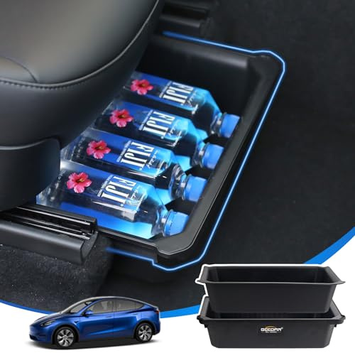 GEEDAR Tesla Model Y Under Seat Storage Box Organizer, Upgraded ABS + TPE Double Layer Hidden Storage Box, Washable Underseat Storage Organizer fit Tesla Model Y Accessories 2021-2023
