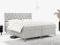MKS MEBLE Boxspringbett 160x200, Bett 160x200 mit Matratze H3, Boxspringbett 160x200 mit Bettkasten und Topper, Polsterbett 160x200 Füße - GRIMALDI - 160x200 - Hellgrau Struktur - H3