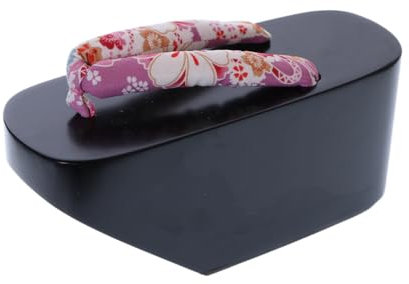 K-G-80-1 Lila Sakura Blumen Holz schwarz Original Japan Geta Sandale Tabi Kimono Geisha Zehentrenner 10,5cm Plateau (K-G-80-1 Lila, EU Schuhgrößensystem, Erwachsene, Damen, Numerisch, Breit, 37)