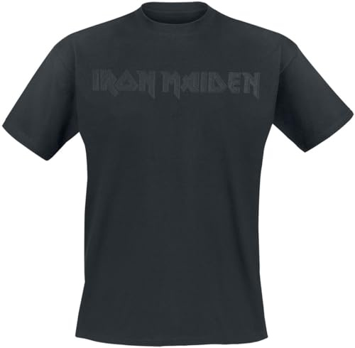 Iron Maiden Black On Black Logo Männer T-Shirt schwarz