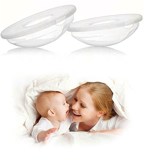 Petyoung 2PCS Milk Collection Shells, Reusable Milk Collector, Portable Breast Milk Collection Shell Breast Milk Saver for Breastfeeding Save Breastmilk Daily Working Moms