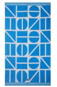 LEXINGTON Graphic Cotton Velour Beach Towel, Blue/White, 100x180