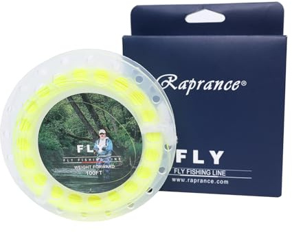 Raprance Schwimmende Fliegenfischschnur mit 2 geschweißten Schlaufen, Gewicht nach vorne, schwimmende Fliegenschnur, 3 m, 4 F, 5 F, 6 F, 7 F, 8 F, Süßwasser, Salzwasser, Fliegenfischschnur