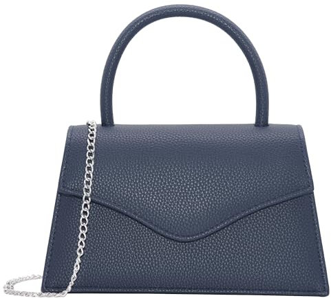 Milisente Clutch Damen Lederclutch Abendtasche Für Hochzeit Clutches Handtasche Schultertasche (Geprägt Navy)