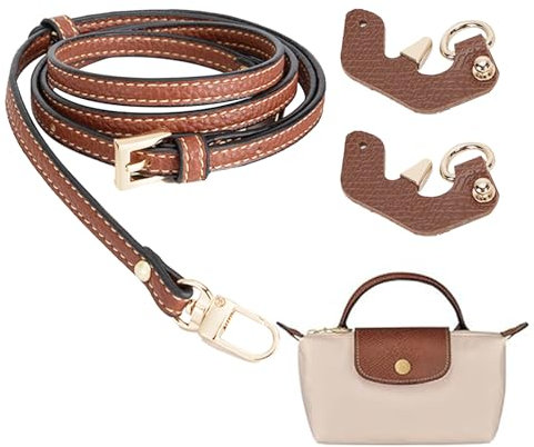 QTTRPCU Schultergurt für Longchamp Tasche Damen, Verstellbarer Schulterriemen für Taschen, Leder Riemen Tragegurte für Longchamp Mini Bag Straps (Breite des Schultergurtes 0,9cm)