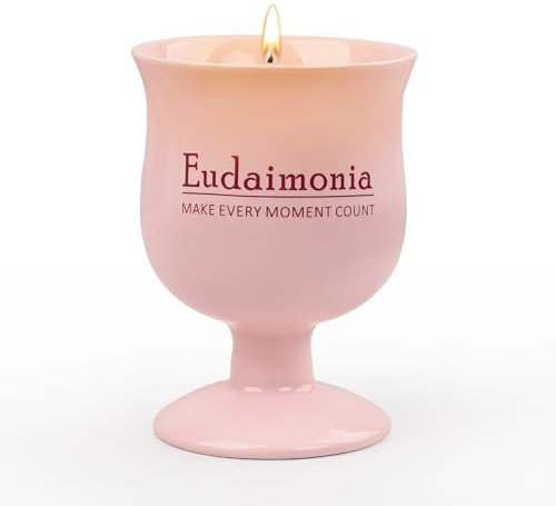 Autumnlife Duftkerze Mondlicht Tuberose Aromatherapie Kerze, Natürliches Sojawachs Kerzen mit Keramik-Becher, Handgemachte Duft Geschenke für Frauen | Rosa, 250g