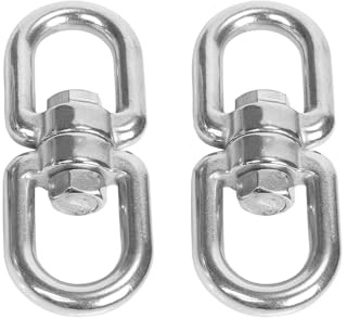 2 Stück Edelstahl-Drehring, M6 Schaukel-Drehgelenk, 360 ° drehbar, Zubehör, Hängematten, Drehringverschluss, Universal-Schaukel-Aufhängungs-Kits für Outdoor-Abenteuer, Hängematte, Stühle, zum