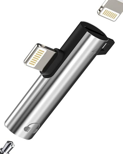 Adaptateur Lightning Vers Jack 3.5mm Audio (2en1)double Prise écouteur Chargeur Câble Pour IPhone 14 Pro Pour IPad Air Splitter AUXiliaire Casque Pour Apple Connecteur de Téléphone Accessoires Voiture