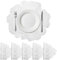 sourcing map Lot de 6 sets de table ronds en polyvinyle pressé avec bords argentés et roses blanches pour table à manger, napperons lavables pour décoration de table à manger (38 x 38 cm)