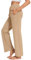 PINSPARK Yogahose Damen Lang UPF 50+ Sonnenschutzhose Sport Leggings Jogginghose High Waist Freizeithose Sweatpants Weites Bein Schlaghose Outdoor Sporthose mit 4 Taschen und Kordelzug Khaki S