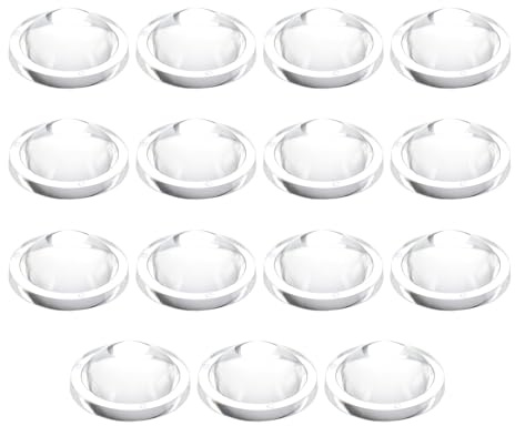 PATIKIL Durchmesser 21,8 mm Flachkonvexe Linse, 15 Stück Höhe 8 mm PMMA Acryl LED Optische Konvexe Kondensorlinse mit Rand für Taschenlampe Auto Scheinwerfer, Transparent