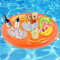 Forbabe Porte-gobelet de piscine, 2 en 1 pour boissons et collations, 8 trous, grande capacité, flottant, pour piscine, fêtes, plaisir, plage, fête à thème - Orange