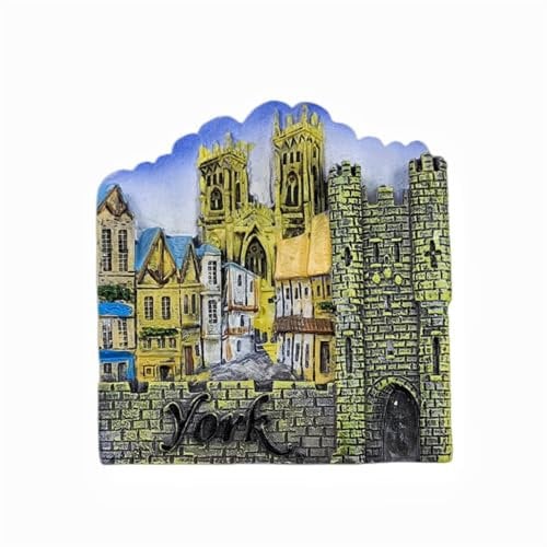 Ccipotatoo 3D York England Fridge Magnet Souvenir Gift,Resin Handmade York Refrigerator Magnet Home & Kitchen Decoration Collection