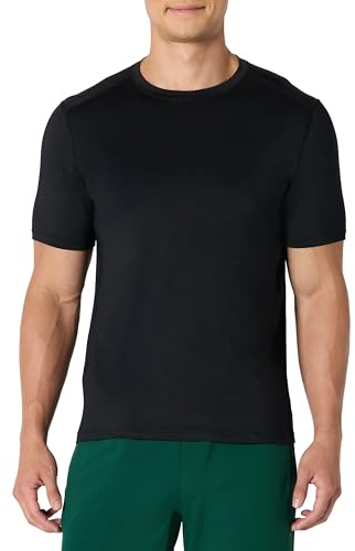 Amazon Essentials Men's Active Quick-Dry Tech Stretch Lightweight Short-Sleeve T-Shirt, Black, L