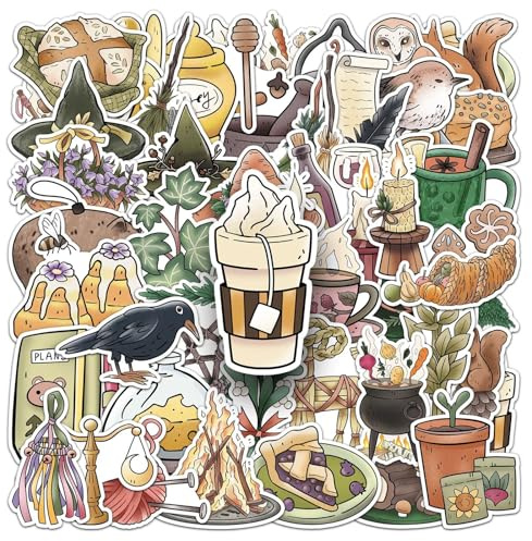 Bric Dodo 50 Stück Magie Aufkleber Auto Laptop Telefon Gitarre Skateboard Motorrad Fahrrad Magic Stickers Set Vinyl Wasserdicht Aesthetic Aufkleber für Jugendliche Kinder Erwachsene