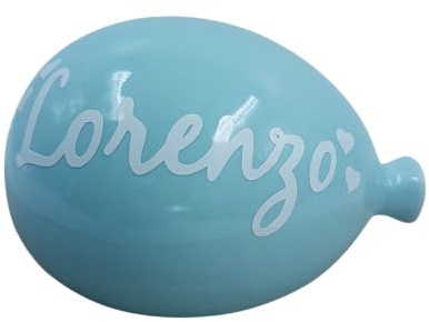 Bomboniera Palloncino in Ceramica Pugliese, Decorazione da Parete, Multicolore (Blu, Celeste, Lilla, Rosa), 10x7x6 cm, Personalizzabile con Nome, Fatto a Mano, Regalo personalizzato per tutti