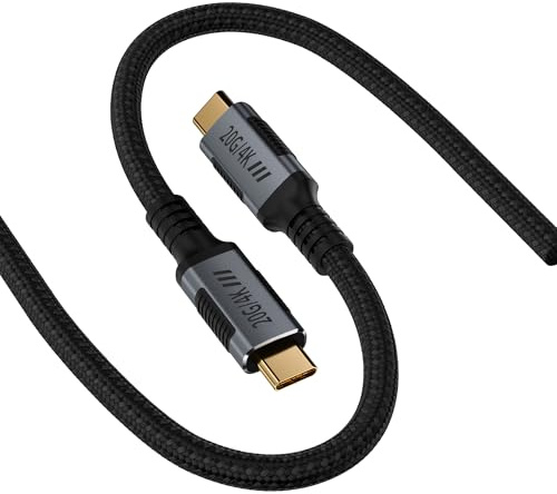 KMMXXCPM 2M Cable USB-C Compatible con Thunderbolt 3,USB C 3.2 Gen 2 Cable 20Gbps Transferencia de datos,Tipo C 240W PD3.1 48V/5A Carga Rapida,Cable USB C Vídeo 4K@120Hz para Monitor,SSD,Hub,Docking.