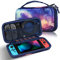 FINTIE Tasche für Nintendo Switch/Switch OLED Modell - Tragetasche Aufbewahrungstasche Hülle Case mit 10 Spielkartenhaltern und Haltegurt für Nintendo Switch Konsole und Zubehör, Die Galaxie
