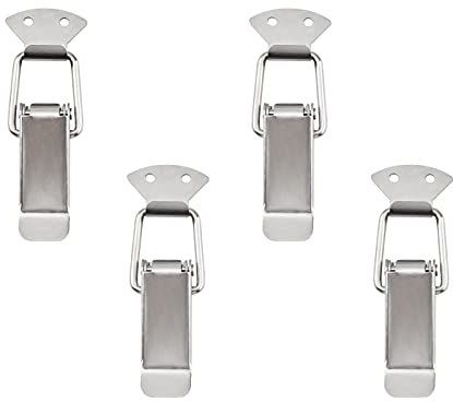 INCREWAY Lot de 4 loquets à bascule à ressort en acier inoxydable, pour boîte à outils, valises, 110 x 35 mm