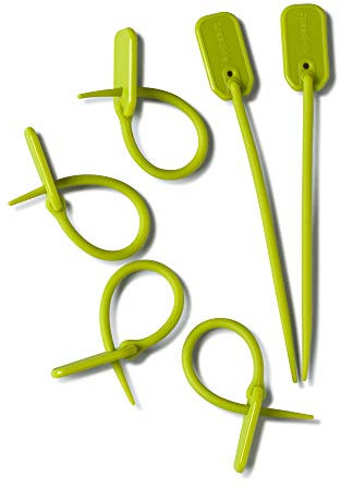 Zeal Silicone Bag Ties, Lime, One Size