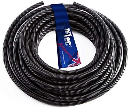 1STec 5m 20mm External 14mm Internal Underground Cable Conduit Ducting Hose Pipe Channel for TV Coax, Electric Wire, Garden Lights, Fish Pond Low Voltage Pumps, Power Socket Lead Burial 5 Metre