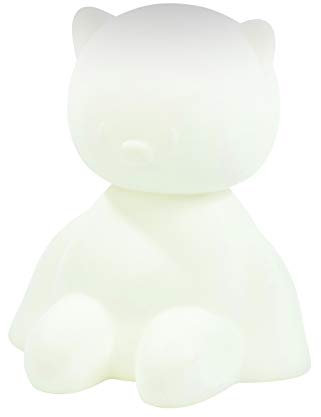 Nattou Veilleuse de Nuit Chat LED en Silicone, Activation Vocale, 7 Lumières, Sans BPA, 13.5 x 10.5 x 15 cm, Silicone, Blanc