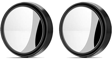 Happyit 2 Stücke Auto Side Blind Spot Spiegel Rückspiegel 360 Grad Weitwinkel Runde Konvexen Spiegel Kleine Runde Spiegel (Schwarz)