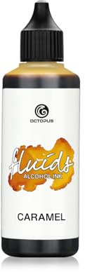 100 ml Fluids Alcohol Ink CARAMEL, Alkoholtinte für Fluid Art und Resin, braun