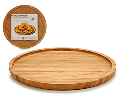 Bigbuy Home S3603039 Bandeja de Aperitivos, Bambú, 25 x 1.5 x 25 cm, Bamboo