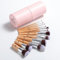 Pinceaux de maquillage professionnels, pinceaux de maquillage, pinceaux de contouring, avec étui, pinceaux en bambou, brosses à paupières