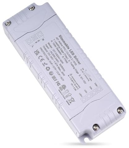 REYLAX LED Trafo 24V 40W Dimmbar Triac & 0/1-10V, 1.67A Dimmbar Netzteil 230V auf 12V DC Treiber Konstantspannungs LED Transformator Niedervolttrafo für LED Streifen, nicht für Halogen