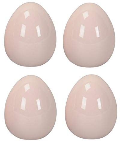 dekoratives frühlingshaftes Oster-Ei Keramik-Ei Deko-Ei Keramik Hellrosa oder rosa in verschiedenen Größen (Hellrosa, 4 x klein ca. 5,5 x 6,5 cm hoch)