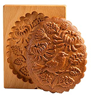 unknows Ausstechformen aus Holz für Keksstempel Prägung Handwerk Dekorieren Ausstecher Ausstecher Ausstechformen zum Backen Ausstecher aus Holz und Blatt Rose Vogel Haus Igel Tannenzapfen