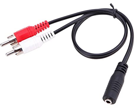 ezqnirk 1 unids RCA Cable de 3.5mm Jack Cable de audio estéreo hembra a 2RCA Socket Masculino a Auriculares 3.5 Adaptador AUX Y Adecuado para amplificadores de DVD