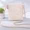 YFZCLYZAXET Strohtaschen Strandtasche Damenmode Strohtasche Rattan Gewebte Geldbörse Crossbody Messenger Bag Zopf Kleine Quadratische Handtasche Boho Beach Beige