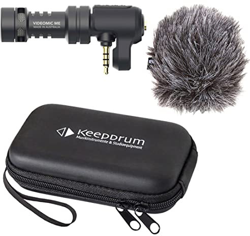 Rode VideoMic ME Microphone directionnel à condensateur pour iOS et smartphones + étui de transport Keepdrum, (Rode VideoMic ME + Bag)