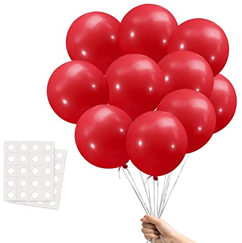 Artier 30 Biodegradable Balloons Red Balloons Pack With 40 Glue Dots. 12 Inch Large Eco Friendly Balloon Made From Natural Rubber. Perfect For Any Event Or Decoration. For Helium Or Air Use