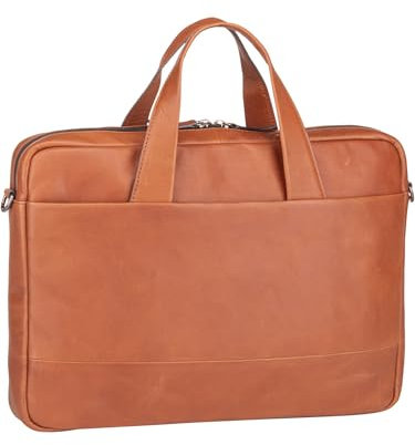 Leonhard Heyden Hamburg Zipped Briefcase 1 Compartment S Cognac