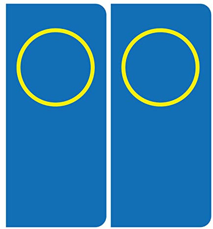 HADEXIA Nummernschild-Aufkleber, rund, Gelb, Italien, CTM rechts