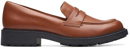 Clarks Damen Orinoco2 Penny Loafer, Dark Tan Lea, 37 EU