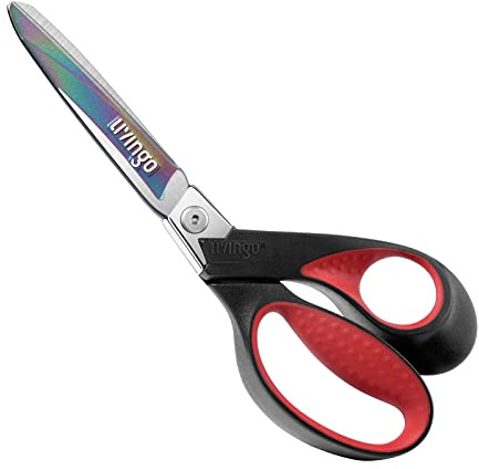 LIVINGO Profi Schere 23 cm – Scharfe Mehrzweckschere für Leder, Stoff, Kunststoff – Robuste Rechtshänder-Schneiderschere für Nähen, Haushalt, Werkstatt