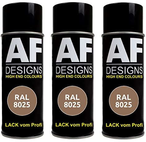 Alex Flittner Designs RAL 8025 Lot de 3 bombes de peinture pour voiture Marron clair mat mat 400 ml