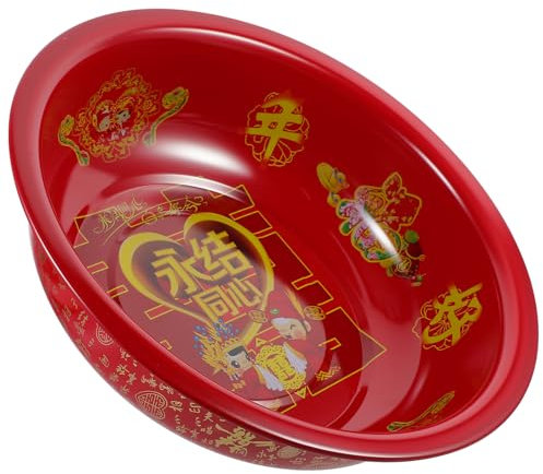 Alipis Emaille Schüssel Groß Chinesische Emaille Schüssel Vintage Waschbecken Suppentopf Große Waschschale Salat Suppen Rühr Geschirr für Küche