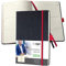 SIGEL C2408 Terminplaner Wochenkalender 2024, ca. A5, schwarz, rot, Hardcover, 192 Seiten, Gummiband, Stiftschlaufe, Archivtasche, PEFC-zertifiziert, Conceptum