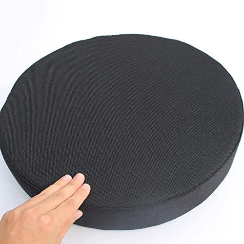 CAZARU Yoga-Meditationskissen aus Baumwolle und Leinen, verdicktes rundes Hocker-Sitzkissen, Erker-Sitzkissen, Bodenkissen, Esszimmerstuhl, Sitzkissen, Heimbüro, A 35 x 35 x 5 cm