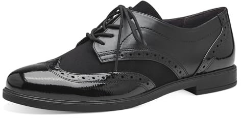 Jana Damen Schnürschuhe Oxford Vegan, Schwarz (Schwarz), 38 EU
